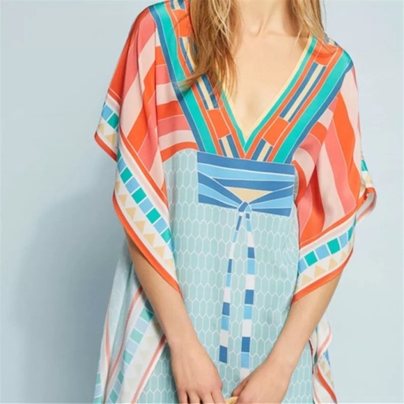 New! Anthropologie Geometric Caftan Maxi Dress - Picture 2 of 7